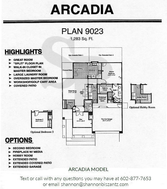 Arizona Traditions Arcadia Floor Plan